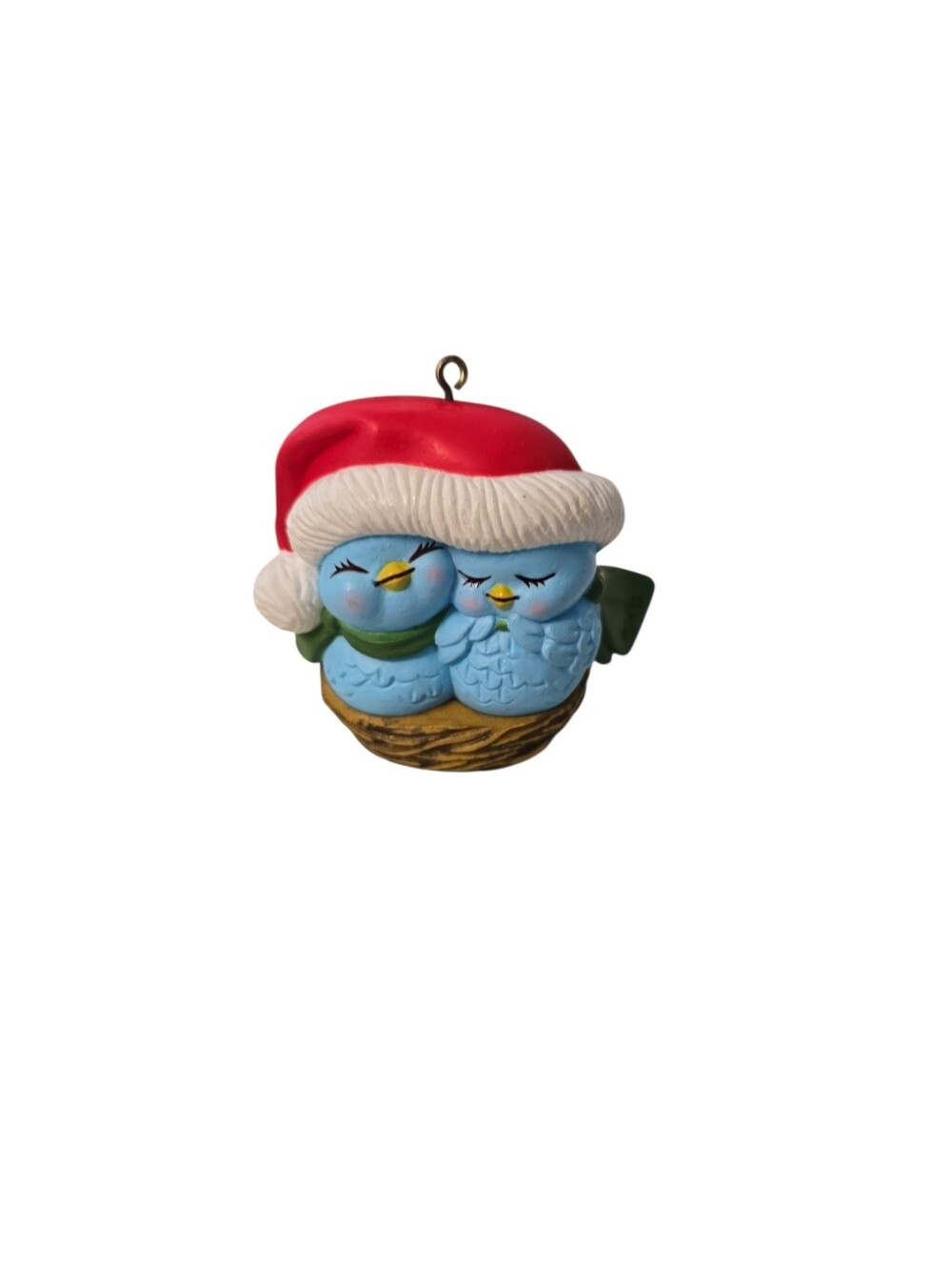 Vintage 1982 Avon Collectible Bluebirds in Nest Christmaa Ornament